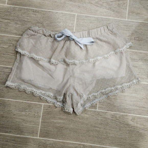 aerie Other - Aerie Polka-dot/ Mesh/ Lace PJ Shorts